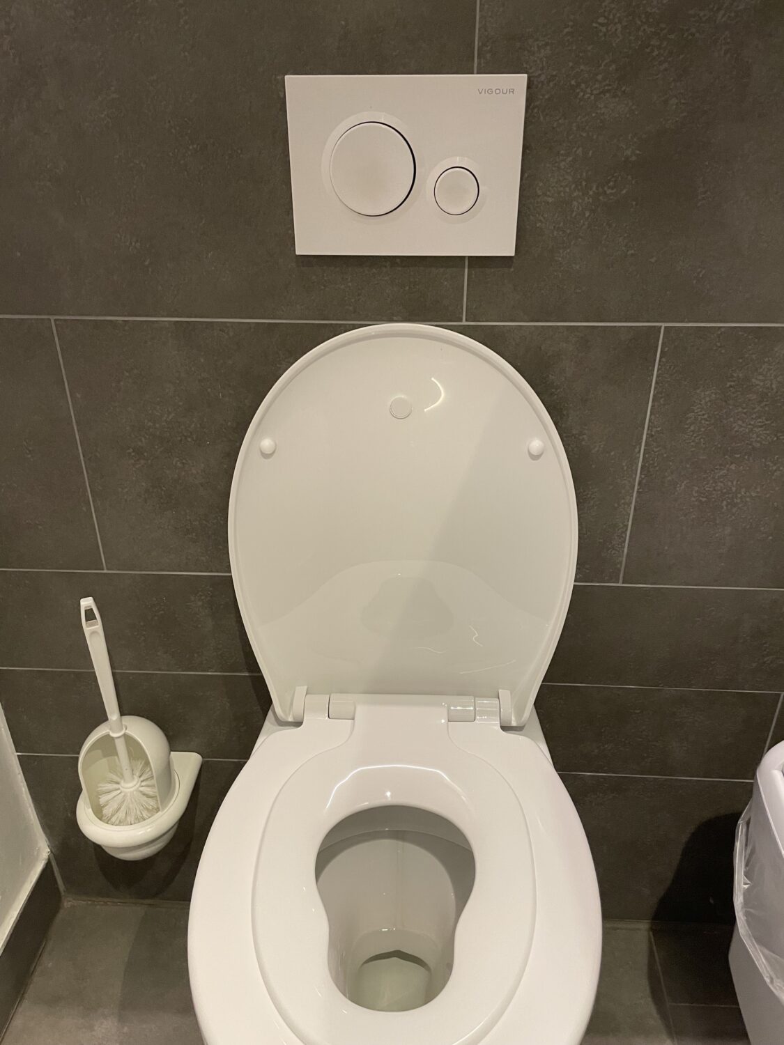 Beispiel für einen integrierten Toiletten-Kindersitz heruntergeklappt